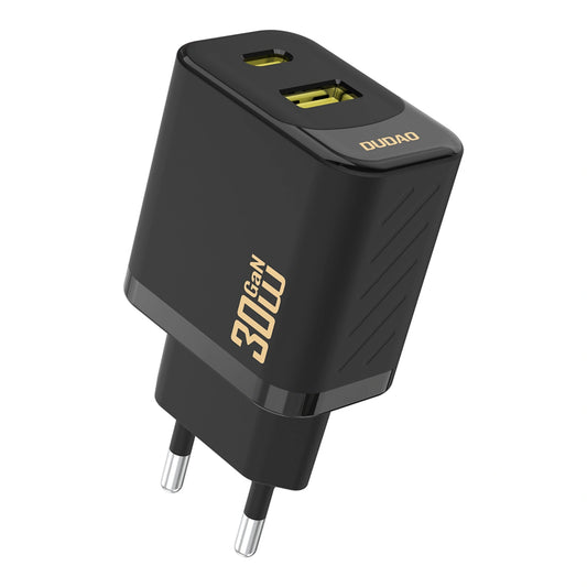 Carregador de Rede Dudao A27TEU, 30W, 3A, 1 x USB-A - 1 x USB-C, Preto