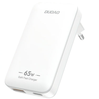 Carregador de Rede Dudao A65Q Travel, 65W, 3.25A, 1 x USB-A - 1 x USB-C, Branco