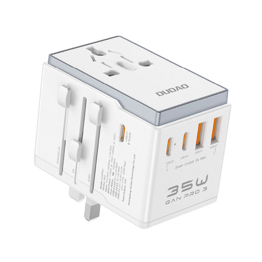 Carregador de rede Dudao Travel A35Pro, 35W, 3A, 2 x USB-A - 3 x USB-C, branco 