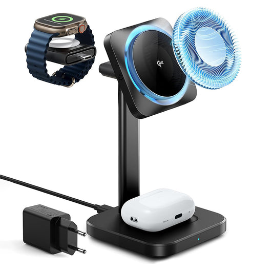 Carregador de Rede Sem Fios ESR CryoBoost 3in1, 25W, 1.67A, Preto