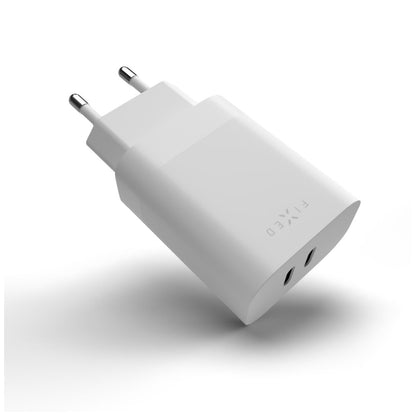 Carregador de Rede Fixed, 35W, 3A, 2 x USB-C, Branco