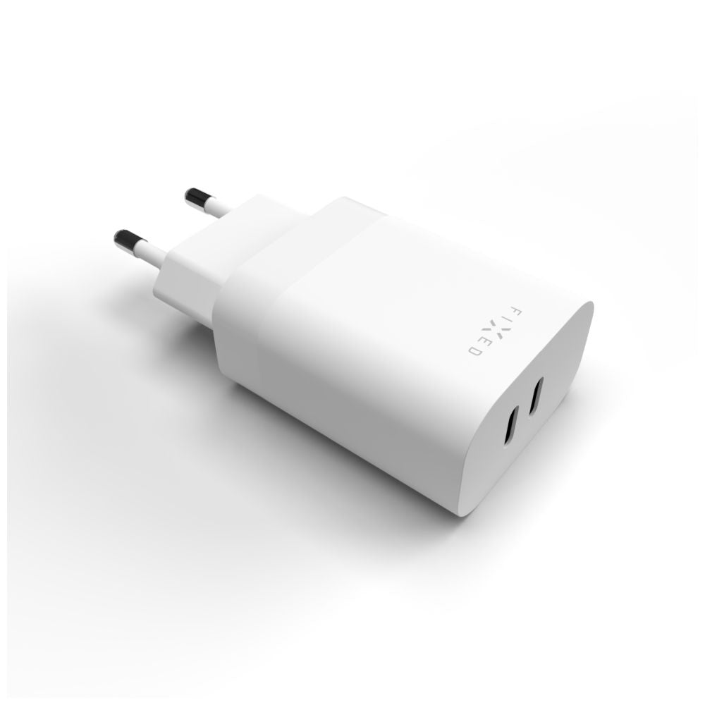 Carregador de Rede Fixed, 35W, 3A, 2 x USB-C, Branco