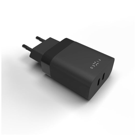 Carregador de Rede Fixed, 35W, 3A, 2 x USB-C, Preto