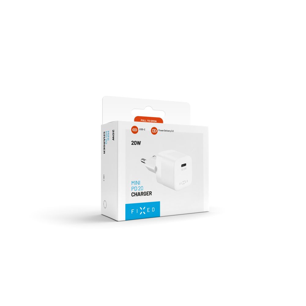 Carregador de Rede Fixed Mini, 20W, 3A, 1 x USB-C, Branco