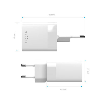 Carregador de Rede Fixed Mini, 45W, 3A, 1 x USB-A - 1 x USB-C, Branco