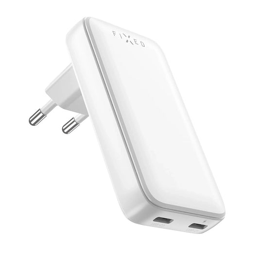 Carregador de Rede Fixed Slim, 45W, 3A, 2 x USB-C, Branco