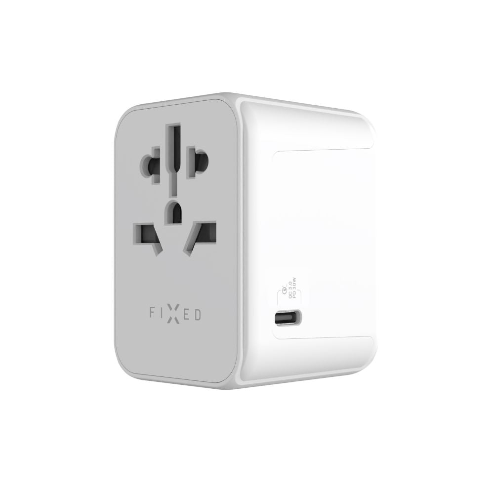 Carregador de Rede Fixed Travel, 30W, 3A, 2 x USB-A - 1 x USB-C, Branco