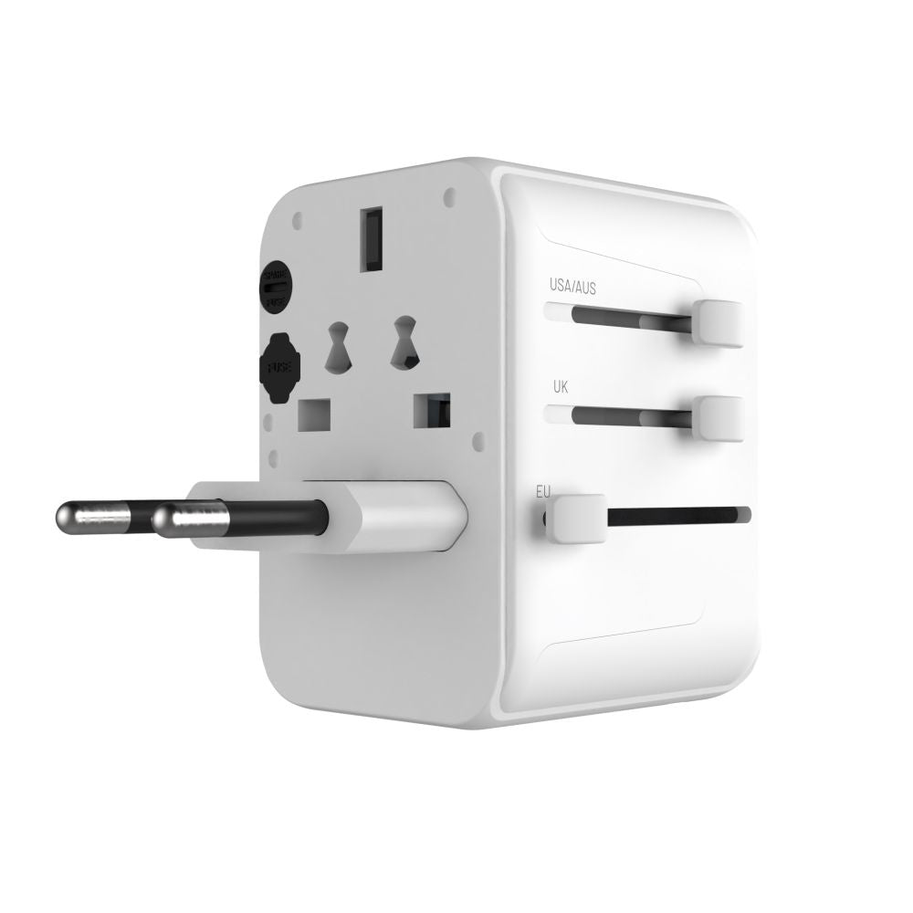 Carregador de Rede Fixed Travel, 30W, 3A, 2 x USB-A - 1 x USB-C, Branco