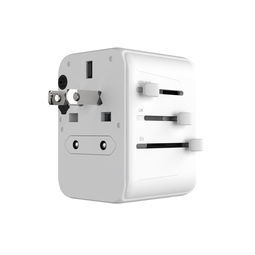 Carregador de Rede Fixed Travel, 30W, 3A, 2 x USB-A - 1 x USB-C, Branco