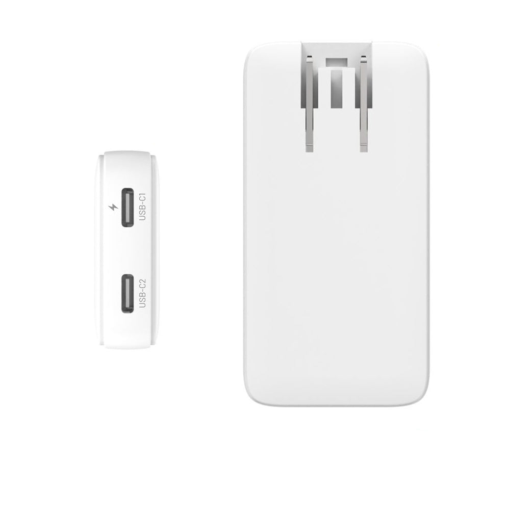 Carregador de Rede Fixed Travel, 45W, 3A, 2 x USB-C, Branco
