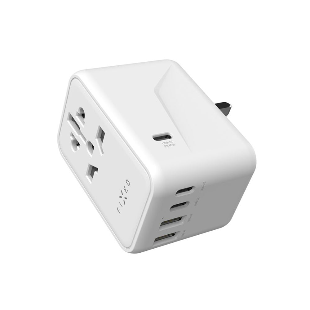 Carregador de Rede Fixed Travel, 65W, 3.25A, 2 x USB-A - 3 x USB-C, Branco