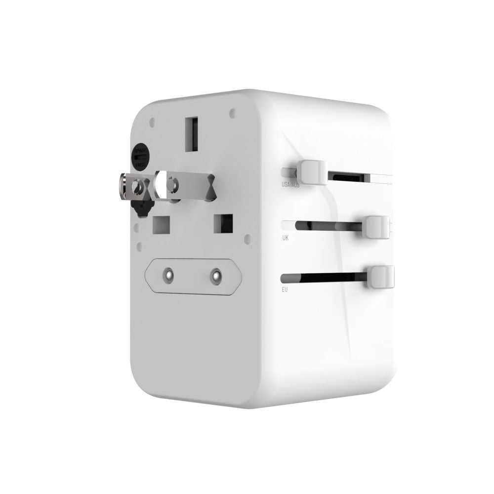 Carregador de Rede Fixed Travel, 65W, 3.25A, 2 x USB-A - 3 x USB-C, Branco