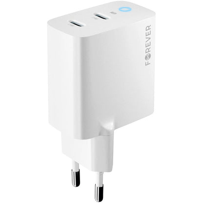 Carregador de rede Forever TC-06-65CC, 65 W, 3,25 A, 2 x USB-C, branco 