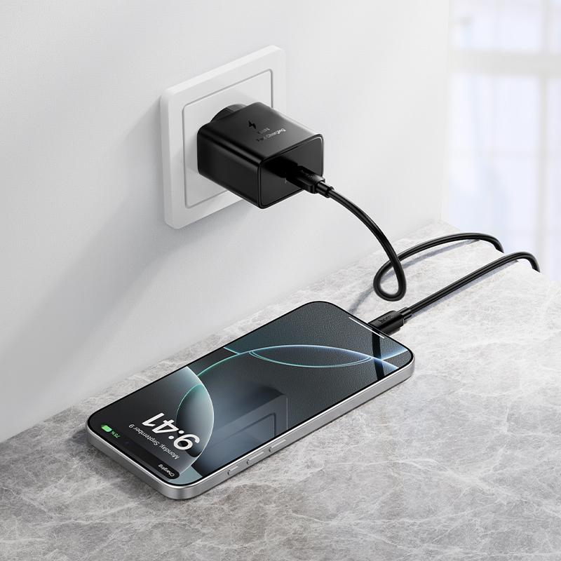 Carregador de Rede HOCO N77, 45W, 3A, 1 x USB-C, Preto