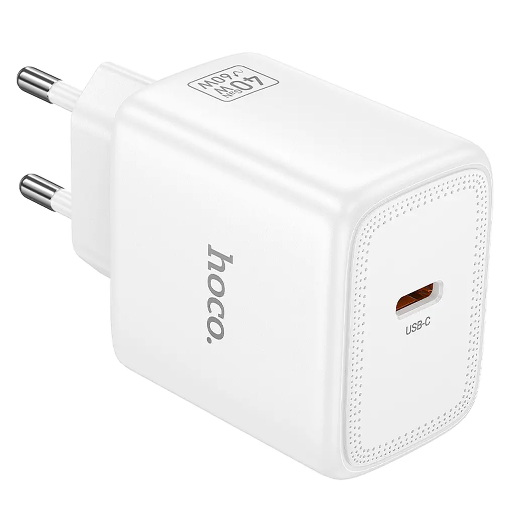 Carregador de Rede HOCO N83, 40W, 3A, 1 x USB-C, Branco