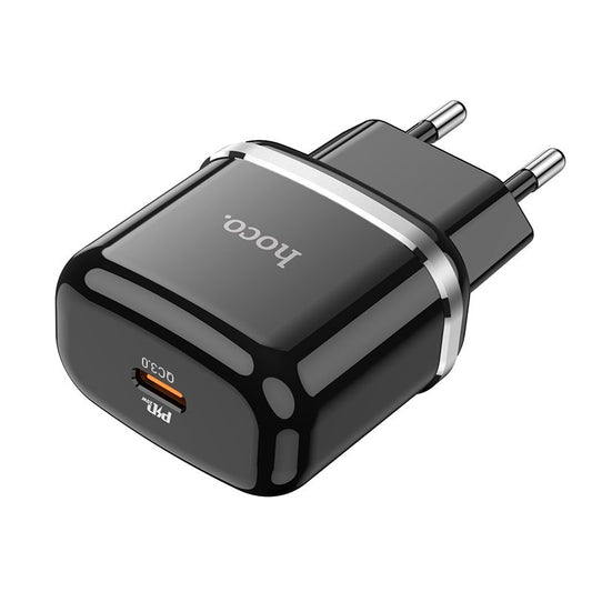 Carregador de rede HOCO Victorious N24, 20W, 3A, 1 x USB-C, preto 