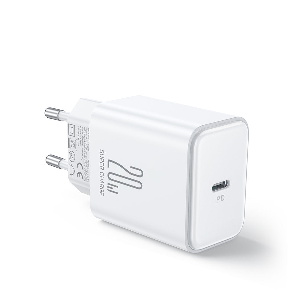 Carregador de rede Joyroom JR-TCF06, 20W, 3A, 1 x USB-C, branco 