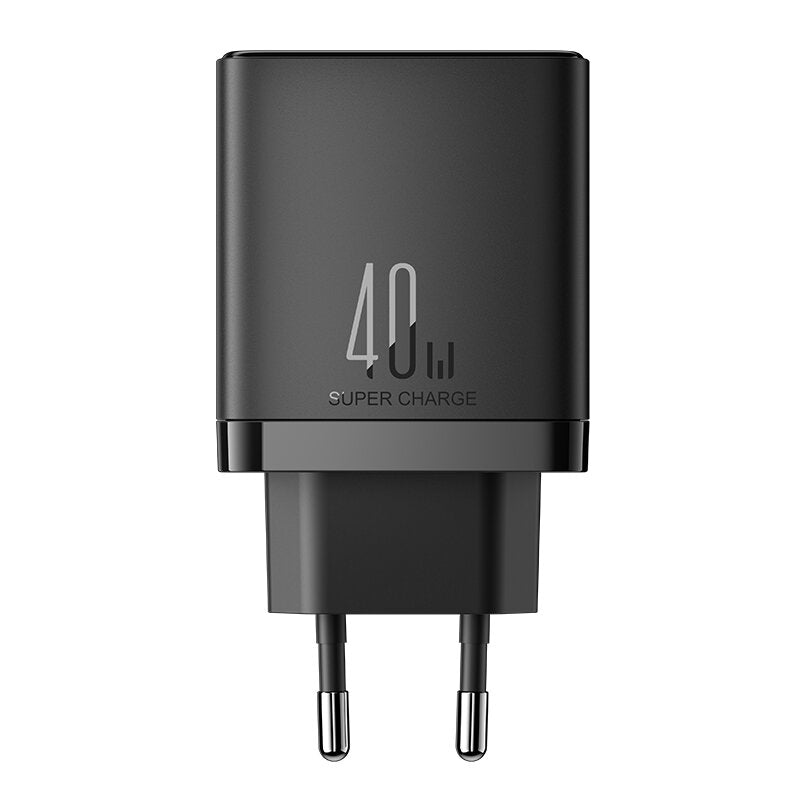 Carregador de rede Joyroom JR-TCF09, 40W, 3A, 2 x USB-C, preto 