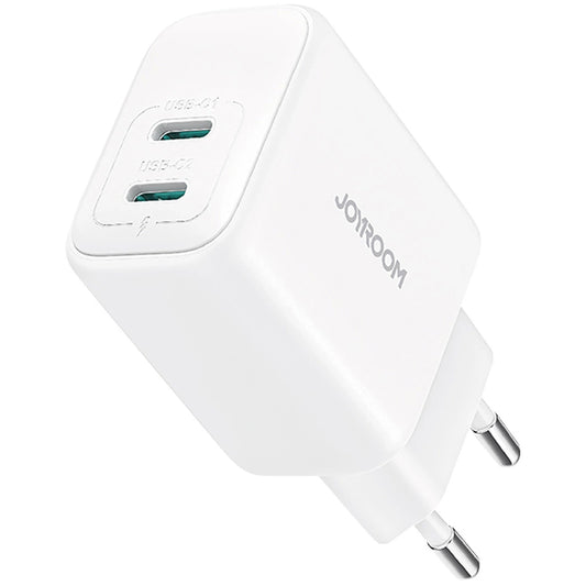 Carregador de Rede Joyroom JR-TCF12, 20W, 3A, 2 x USB-C, Branco