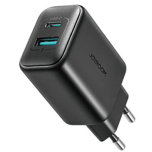 Carregador de Rede Joyroom JR-TCF13, 25W, 3A, 1 x USB-A - 1 x USB-C, Preto