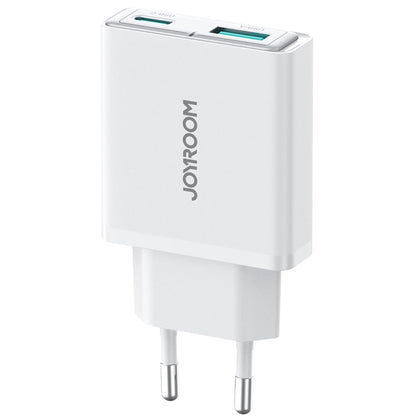 Carregador de rede Joyroom JR-TCF14, 20W, 3A, 1 x USB-A - 1 x USB-C, branco 