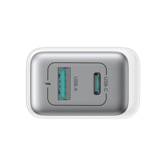 Carregador de Rede Joyroom JR-TCF15, 30W, 5A, 1 x USB-A - 1 x USB-C, Branco
