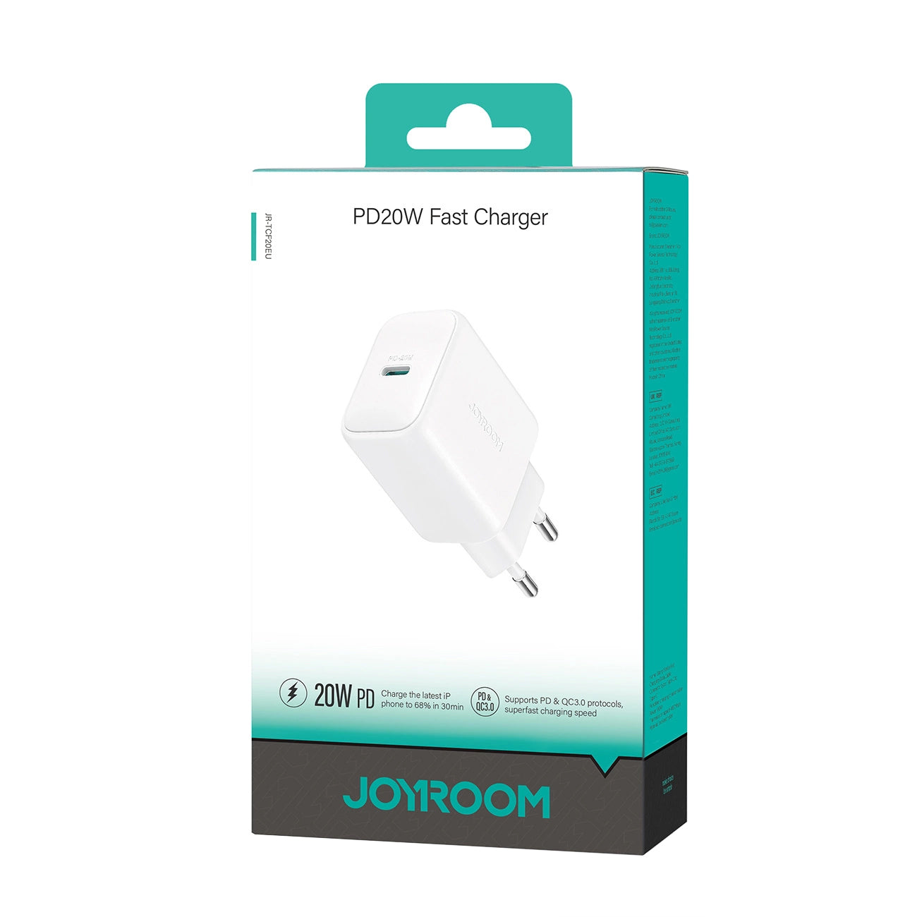 Carregador de Rede Joyroom JR-TCF20, 20W, 3A, 1 x USB-C, Branco