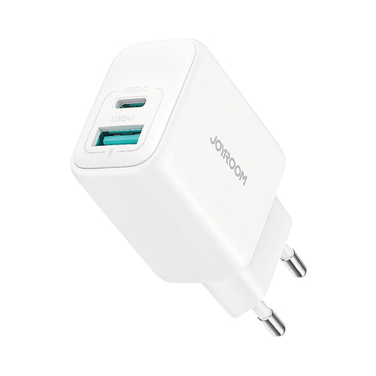 Carregador de Rede Joyroom JR-TCF21, 20W, 3A, 1 x USB-A - 1 x USB-C, Branco