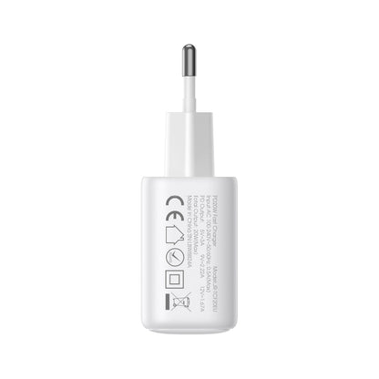 Carregador de Rede Joyroom JR-TCF21, 20W, 3A, 1 x USB-A - 1 x USB-C, Branco
