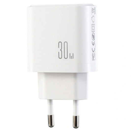 Carregador de Rede Joyroom JR-TG6, 30W, 3A, 1 x Lightning - 1 x USB-A - 1 x USB-C, Branco