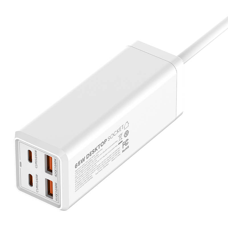 Carregador de rede Ldnio SC1418, 2500W, 5A, 1 x ficha - 2 x USB-A - 2 x USB-C, branco