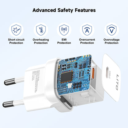 Carregador de Rede Lito LC11, 30W, 3A, 1 x USB-C, Branco