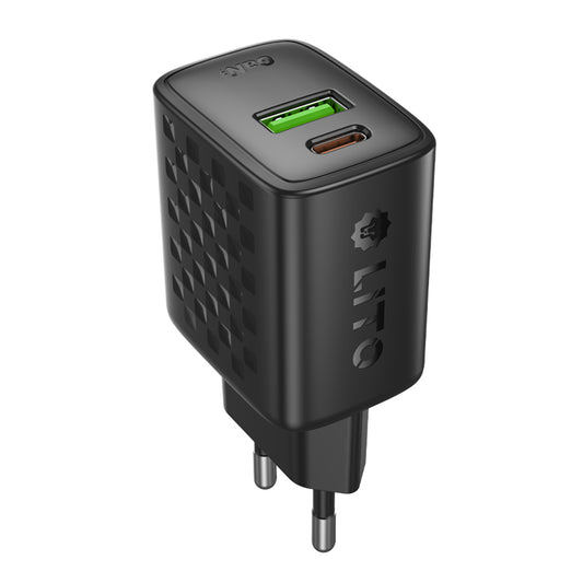 Carregador de Rede Lito LC19, 30W, 3A, 1 x USB-A - 1 x USB-C, Preto