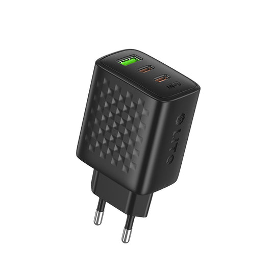 Carregador de Rede Lito LC25, 65W, 3.25A, 1 x USB-A - 2 x USB-C, Preto