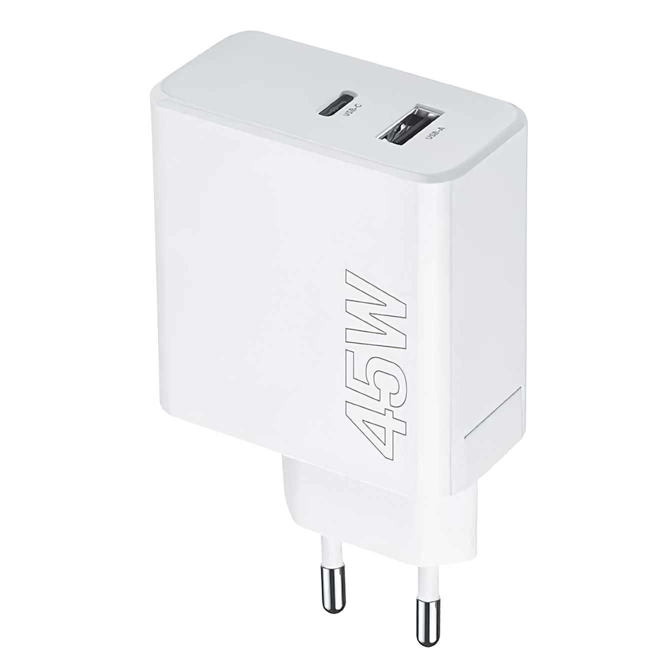 Carregador de rede MaXlife MXTC-07-45AC, 45W, 3A, 1 x USB-A - 1 x USB-C, branco