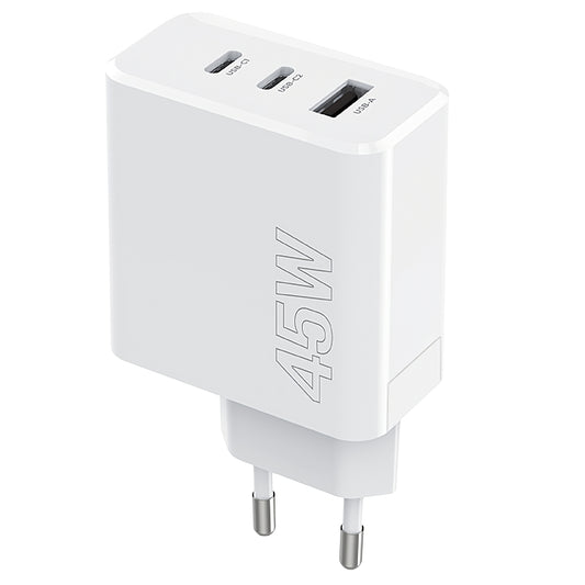 Carregador de Rede MaXlife MXTC-07-45ACC, 45W, 3A, 1 x USB-A - 2 x USB-C, Branco 