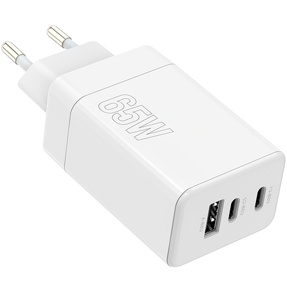 Carregador de Rede MaXlife MXTC-08-65ACC, 65W, 3A, 1 x USB-A - 2 x USB-C, Branco 