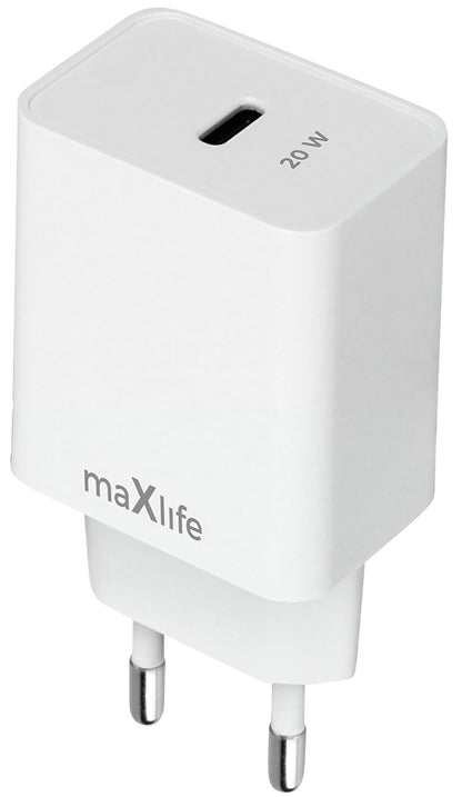 Carregador de Rede MaXlife MXTC-13-20C, 20W, 3A, 1 x USB-C, Branco