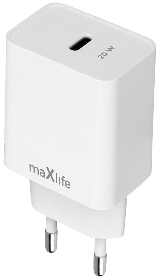 MaXlife MXTC-13-20C Network Charger, 20W, 3A, 1 x USB-C, White