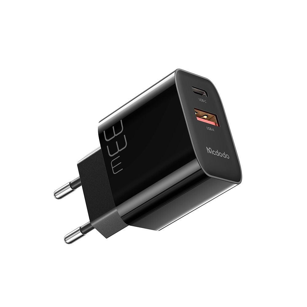 Carregador de Rede McDodo CH-0921, 33W, 3A, 1 x USB-A - 1 x USB-C, Preto