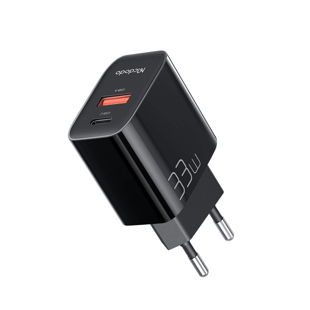 Carregador de Rede McDodo CH-0921, 33W, 3A, 1 x USB-A - 1 x USB-C, Preto