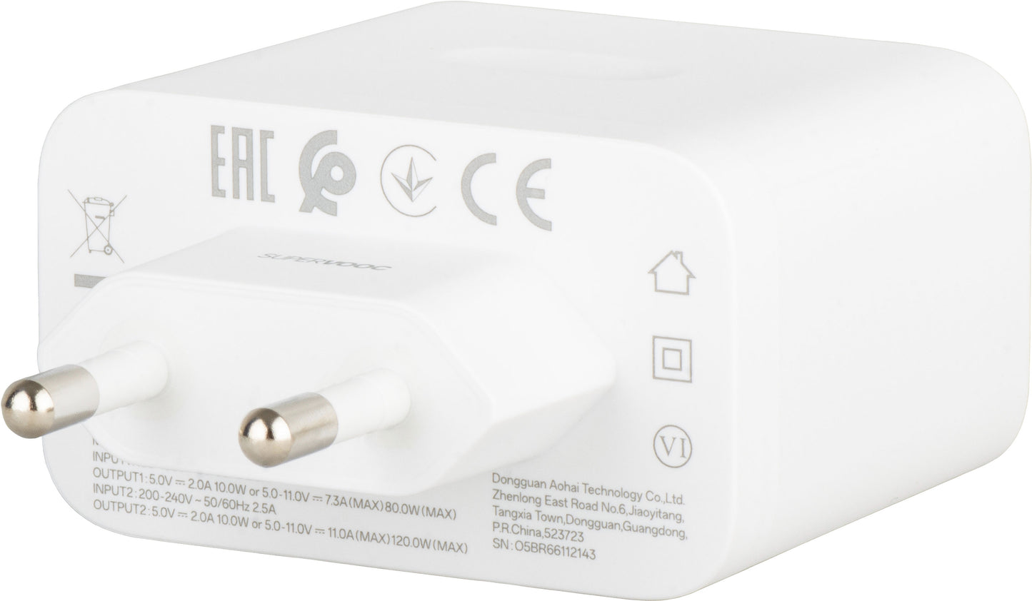 Carregador de Rede OnePlus, 120W, 1 x USB-A, Branco