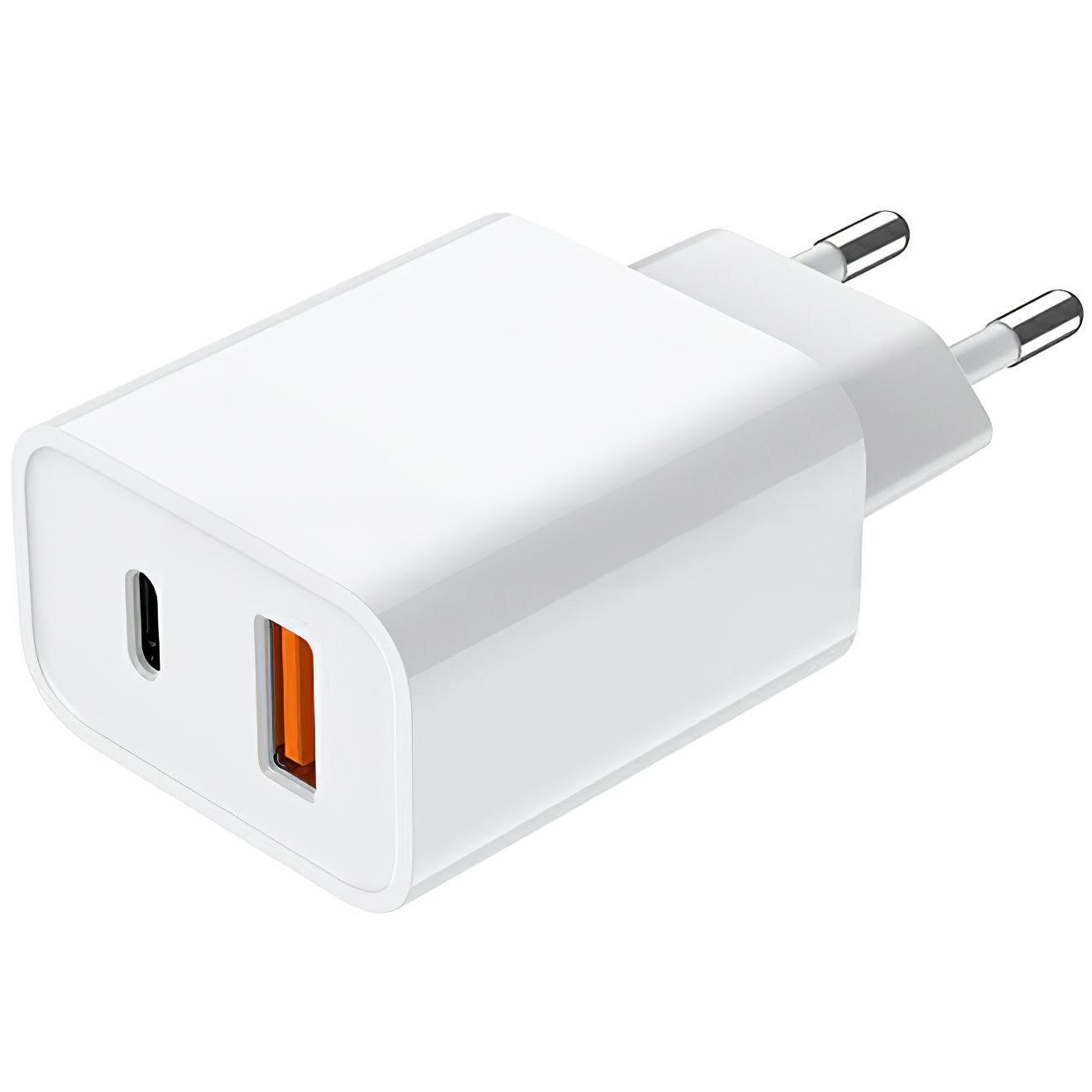 Carregador de rede Prestico F11, 20W, 3A, 1 x USB-A - 1 x USB-C, branco 