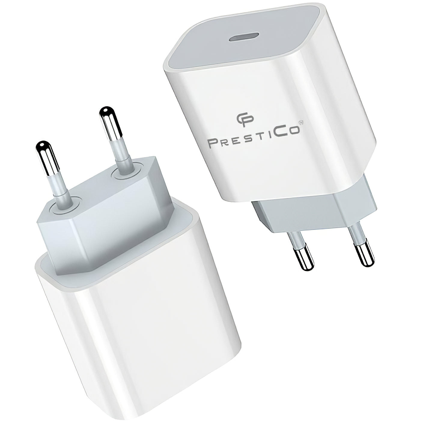 Carregador de rede Prestico F8A Box, 20W, 3A, 1 x USB-C, branco 