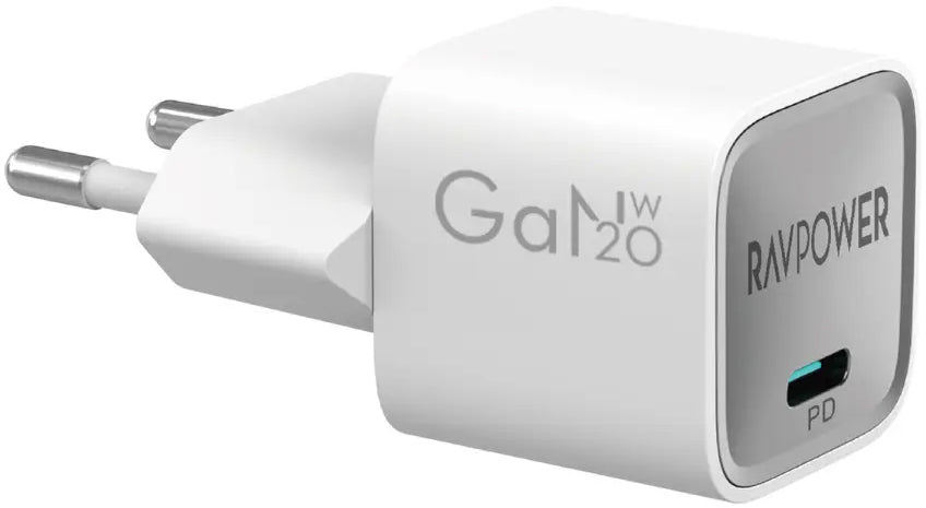 Carregador de Rede RavPower RP-PC1056, 30W, 3A, 1 x USB-C, Branco