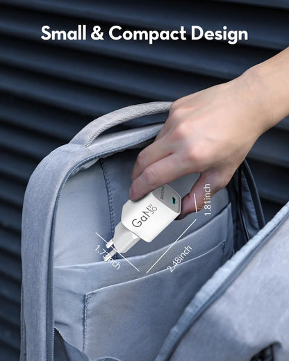 Carregador de Rede RavPower RP-PC1056, 30W, 3A, 1 x USB-C, Branco