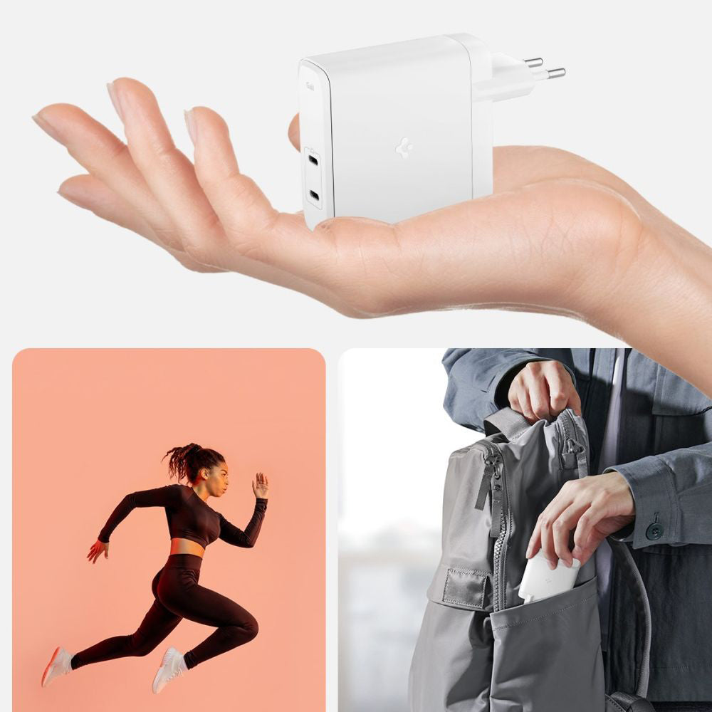 Carregador de Rede Spigen Arcstation Pro, 140W, 3.25A, 2 x USB-C, Branco