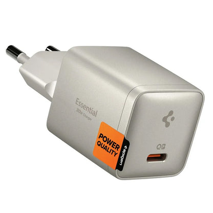 Carregador de Rede Spigen EE301EU Essential, 30W, 3A, 1 x USB-C, Cinzento Titânio ACH10448