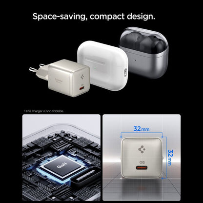 Carregador de Rede Spigen EE301EU Essential, 30W, 3A, 1 x USB-C, Cinzento Titânio ACH10448