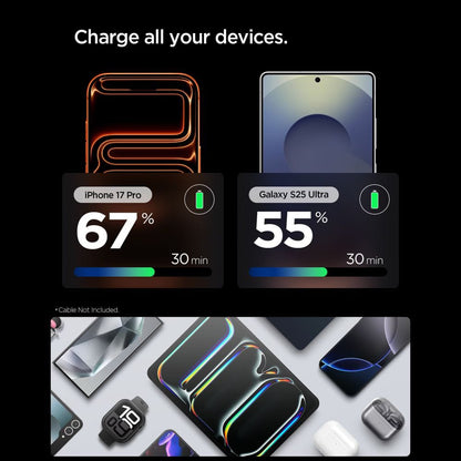 Carregador de Rede Spigen EE301EU Essential, 30W, 3A, 1 x USB-C, Cinzento Titânio ACH10448